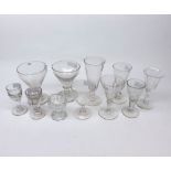 Mixed Lot: various 19th century clear glass wares to include rummers, ale glasses, small wines