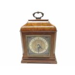 20th century Elliott walnut cased mantel clock, bearing retailers mark W R Bullen Ltd, Norwich, 9"