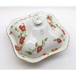 Poppyland ware octagonal covered vegetable dish, no marks to base, 9" diameter