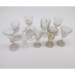 Mixed Lot: 19th century glass wares to include small sherries, rummers, spirit glasses, wines etc