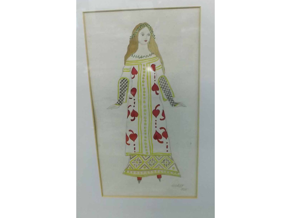 FOLLOWER OF BAKST, BEARS SIGNATURE AND DATE 1922, WATERCOLOUR, Costume design, 12" x 6 1/2"