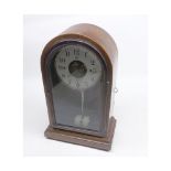 Early 20th century boulle patent electric mantel clock in arched glazed case, approx 13 1/2" high in