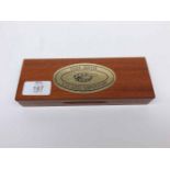 Cased modern French wine serving thermometer, in wooden case, 7 1/2" long