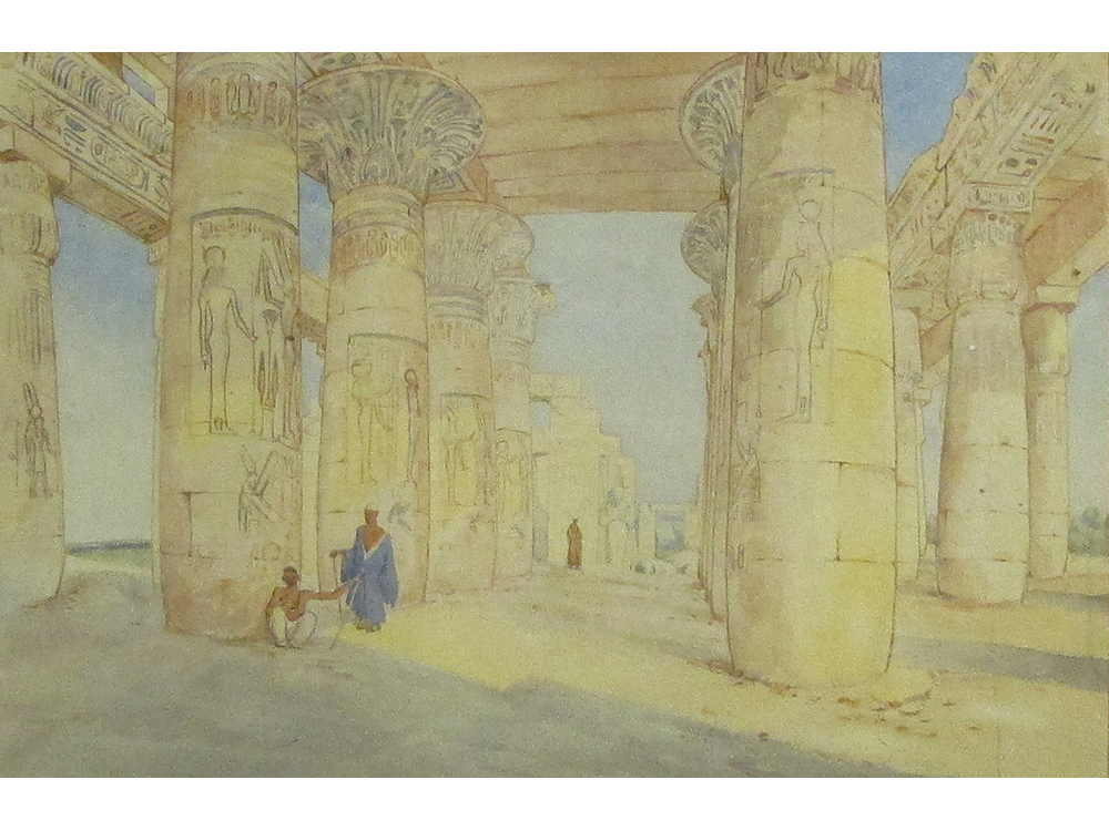 W FREEMAN, INITIALLED LOWER RIGHT, WATERCOLOUR "Thebes" 14" x 20",