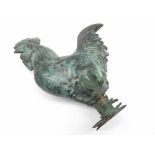 Modern bronze finish model of a cockerel 18" high