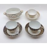 Mixed Lot: comprising an 18th century Derby sucrier of oval double handled form together with