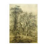 JOHN CROME, black and white engraving, "At Cringleford", 9" x 7"