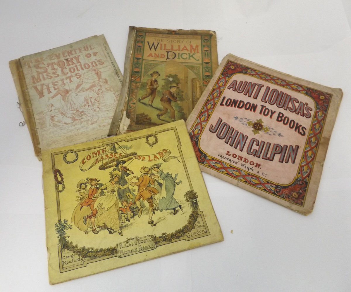 COVER TITLE: COME LASSES AND LADS - R CALDICOTT'S PICTURE BOOKS, circa 1900, 6 colour plates as