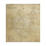 CREIGHTON/WALKER: LEICESTERSHIRE, engraved part coloured map circa 1844, approx 230 x 245mm,