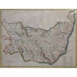 J CARY: A MAP OF SUFFOLK FROM THE BEST AUTHORITIES, engraved hand coloured map circa 1789, approx