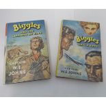 W E JOHNS: 2 titles: BIGGLES AND THE LEOPARDS OF ZINN, 1960 1st edition: BIGGLES TAKES A HAND,