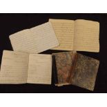 Four 19th century manuscript schoolchild's exercise books, circa 1820-1840, manuscript pen and ink