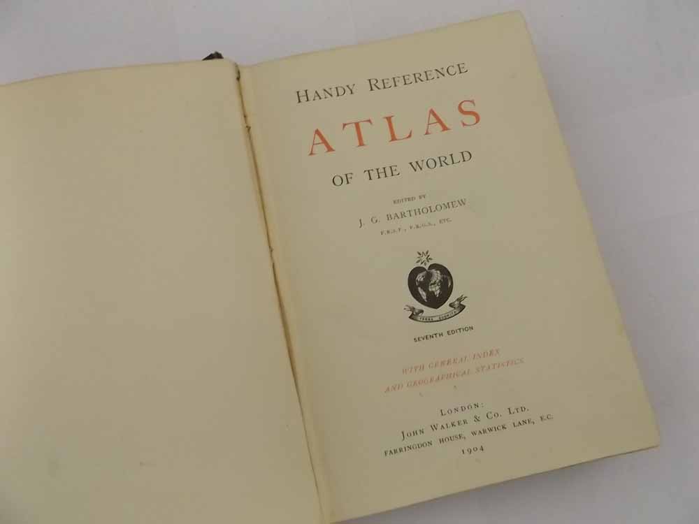 J G BARTHOLOMEW (ED): HANDY REFERENCE ATLAS OF THE WORLD, London, John Walker & Co 1904, original