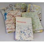 Two 1953 war office colour printed on silk maps, OSLO - STOCKHOLM/STOCKHOLM - RIGA AND AMSTERDAM -