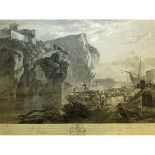 AFTER A PYNACKER, engraved by J Pye, black and white engraving circa 1773, "Europa Point Gibraltar",