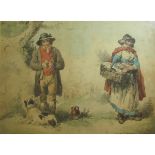 AFTER G MORLAND, soft ground engraving, Country Folk, 13" x 19"