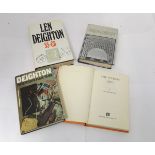 LEN DEIGHTON, 4 TITLES: AN EXPENSIVE PLACE TO DIE, 1967 1st edition, with transit docket loosely