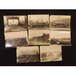 Approx 20 railway picture postcards, plus 8 late Victorian/Edwardian albumen prints? photographs