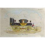 HAND COLOURED ENGRAVING, circa 1820, "Gurney's Steam Carriage", 4" x 5 1/2"