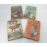 W E JOHNS, 4 TITLES: BIGGLES GOES TO SCHOOL, 1951, 1st edition; BIGGLES AND THE BLACK RAIDER,
