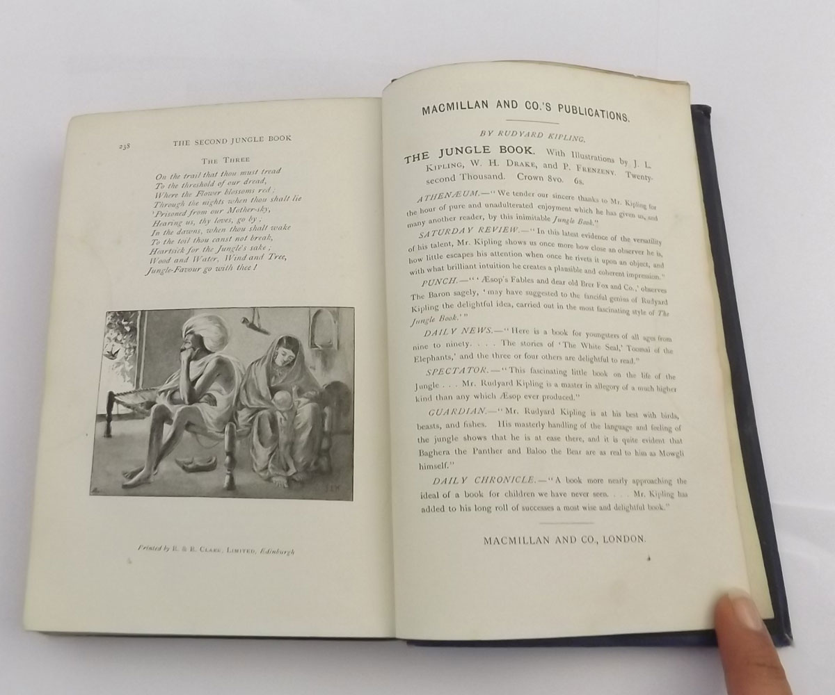 RUDYARD KIPLING, 2 TITLES: THE JUNGLE BOOK; THE SECOND JUNGLE BOOK, London 1894, 1895, 1st editions, - Image 12 of 20