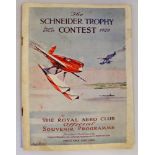 THE ROYAL AERO CLUB: THE SCHNEIDER TROPHY CONTEST 6TH 7TH SEPTMBER 1929, official souvenir