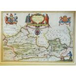 BLAEU: BERCHERIA VERNACULE BARKSHIRE, engraved hand coloured map circa 1654, approx 375 x 395mm,