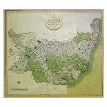 JOHN CARY: A NEW MAP OF SUFFOLK ..., engraved hand coloured map, approx 495 x 535mm, framed and