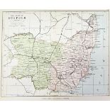 C & J GREENWOOD: MAP OF THE COUNTY OF SUFFOLK, engraved hand coloured map