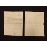 SIR WINSTON LEONARD SPENCER CHURCHILL, two typed letters signed, each to his granddaughter