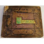 Victorian scrap album dated 1875, containing assorted scraps and valentine cards, oblong 4to