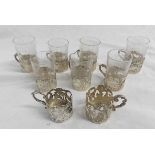 Mixed Lot: various Continental white metal tot cup holders of pierced and embossed form, together