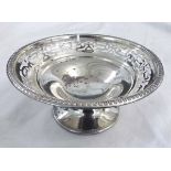 George V bon-bon dish, of circular form with cast and applied rim and pierced gallery to a