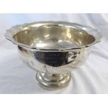 A presentation inscribed rose bowl of polished circular form with shaped and applied rim and