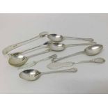 Mixed lot: to include four 20th century Birmingham hallmarked bead decorated silver teaspoons,