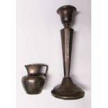 Mixed lot: a small Victorian milk jug of polished baluster form, Birmingham 1887, makers mark "