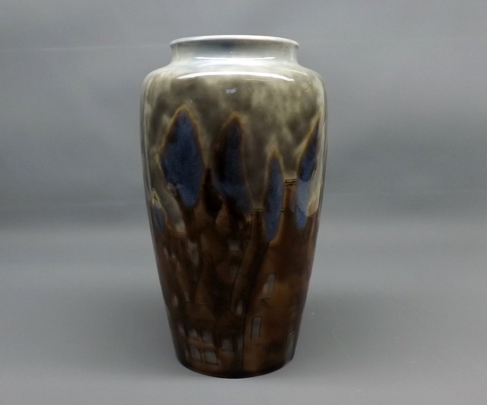 Cobridge baluster vase, decorated with an abstract design, approx 10" high