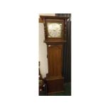 Samuel Philips Oswestry, 30 hour long case clock, the square 12" brass and silvered dial with