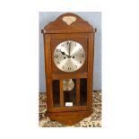 20th century oak cased wall clock