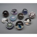 Mixed Lot:  ten various assorted 20th century paperweights, to include Caithness and other examples,