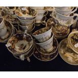 Good quantity 19th century Staffordshire tea wares, with gilt and floral decoration, (no makers