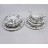 Quantity of Coalport Camelot dinner wares, to include pair of covered vegetable dishes, meat plates,