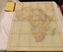 E STANFORD: MAP OF AFRICA, coloured map circa 1901, folding backed onto linen, original cloth worn
