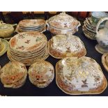 Good quantity 19th century possibly Worcester armorial decorated dinner wares, comprising large