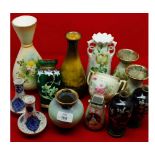 Mixed Lot: various small vases to include pair of cloisonn (A/F), and various others (10)