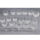 Suite of Stuart Crystal, clear glass wares comprising six long-stemmed wines and various others (17)