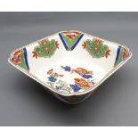 Chamberlains Worcester bowl, of square form decorated with floral sprays, approx 10" wide