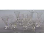 Mixed Lot: 19th century clear glass wares, comprising champagne bowls, wines, spirits and small cups