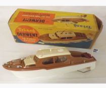 Mid-20th Century Triang 414.S Derwent electric 14" cabin cruiser in brown and white plastic finish