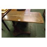 19th century mahogany over-the-bed table, with adjustable height, 32" wide